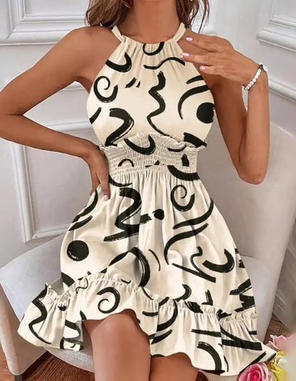 Agnes - Sexy ärmelloses Freizeitkleid im Neckholder-Stil