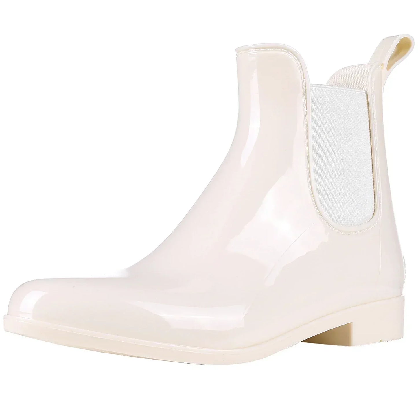 Stilvolle glänzende wasserdichte Stiefel