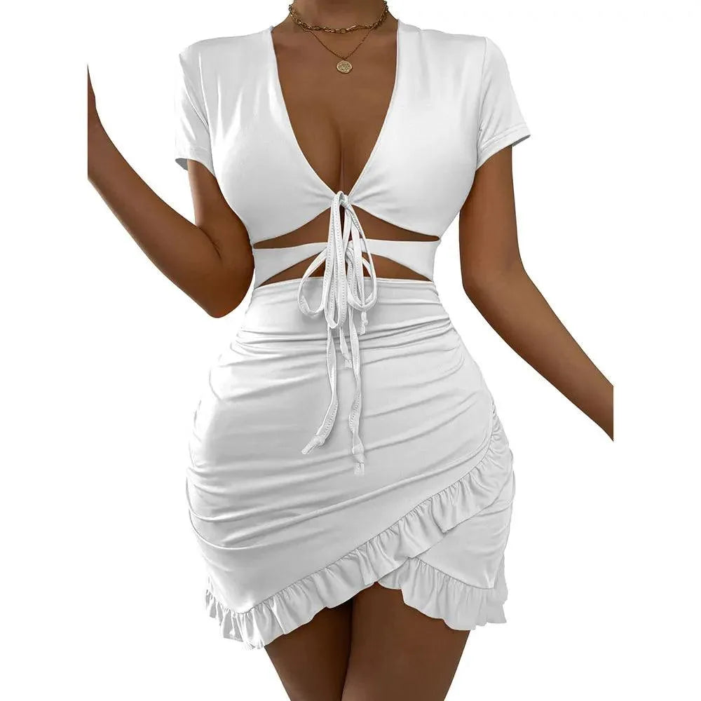 Sexy Kleid mit tiefem V-Ausschnitt