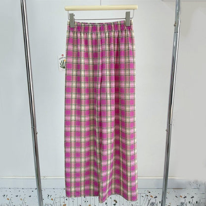 Paola-Hose - Karierte Damenhose mit hohem Bund für einen trendigen und lässigen Look