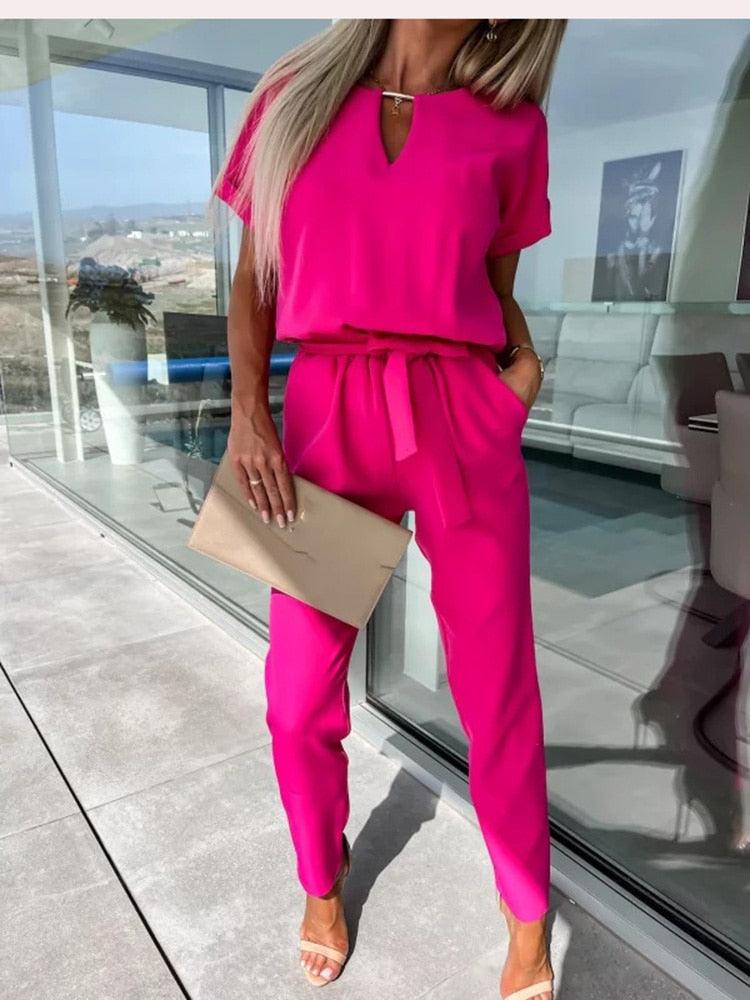 Jumpsuit - Relaxed Fit - Mit Bund - Perfekt für festliche Anlässe