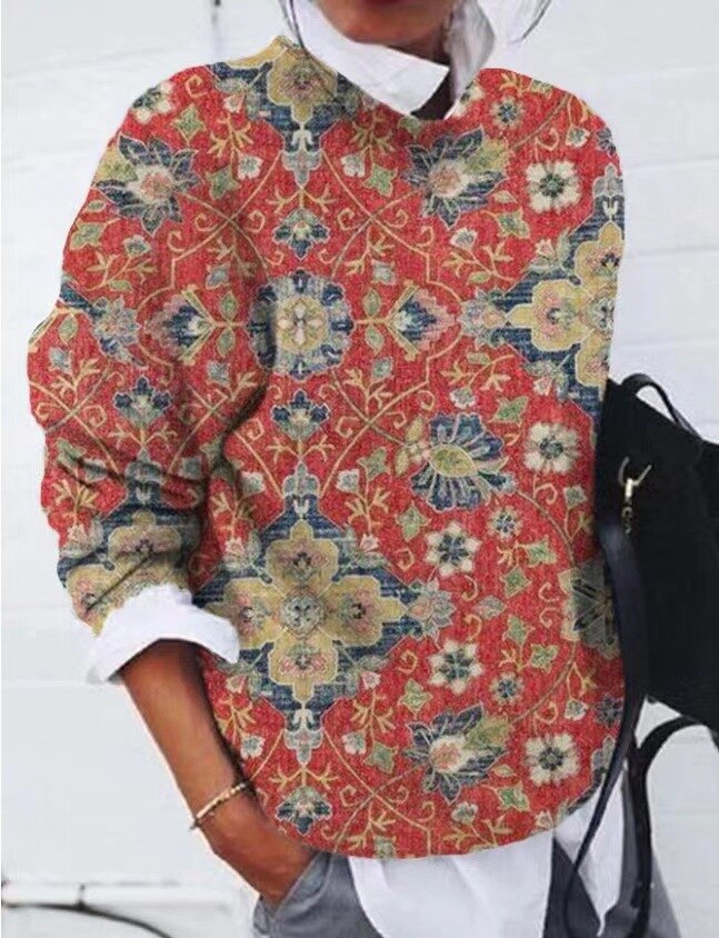 Genevieve | Modischer Blumenpullover
