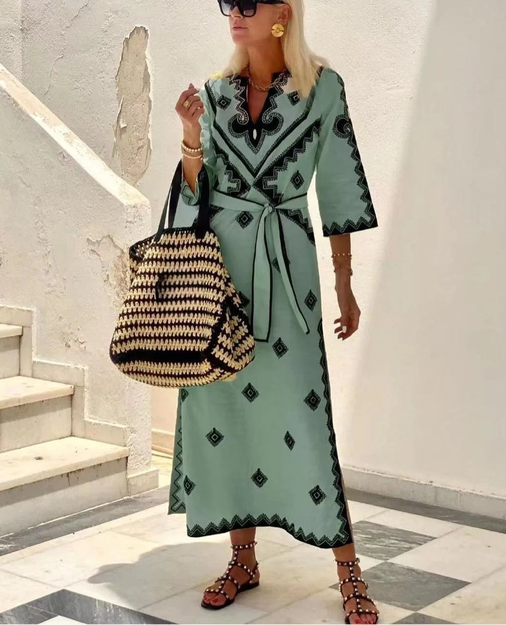 Ariah - Vintage-Leinenkleid