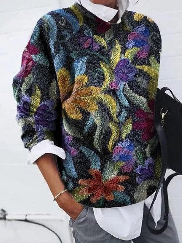 Genevieve | Modischer Blumenpullover