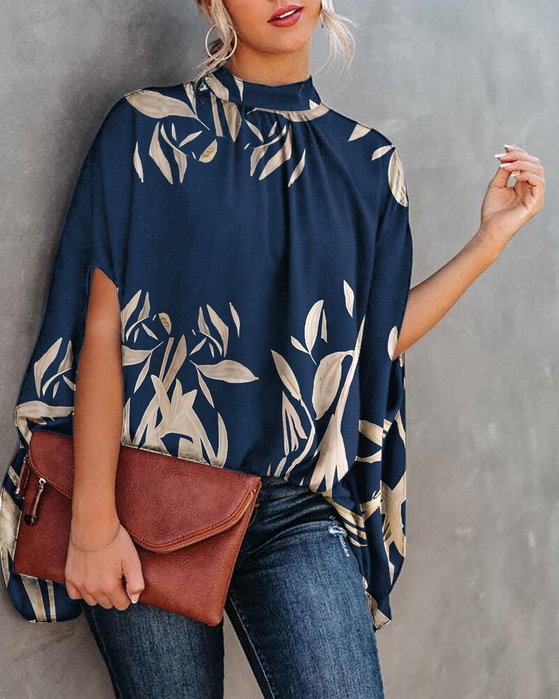Elegante, locker sitzende Bluse mit Fledermausärmeln für den Sommer | Casual Fashion Streetwear Top