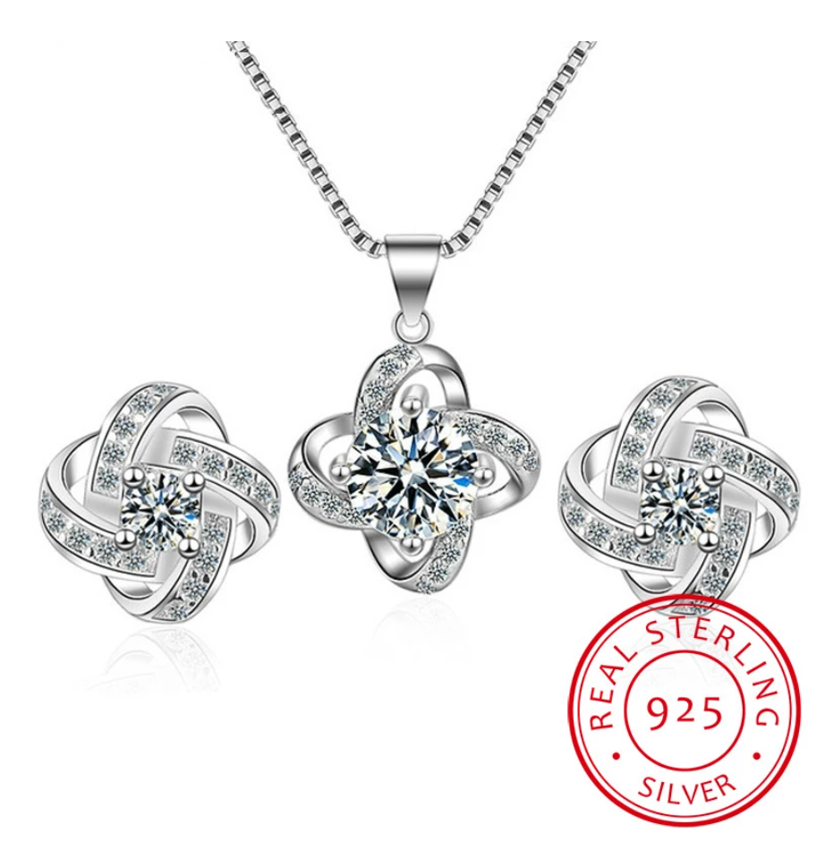 Liebesknoten-Halskette + Ohrring-Set | Das perfekte Set zum Verschenken!