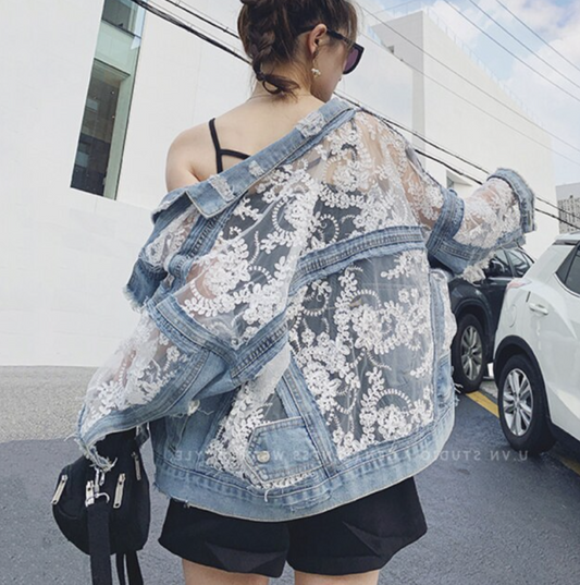 Flowery™️ - Jeansjacke