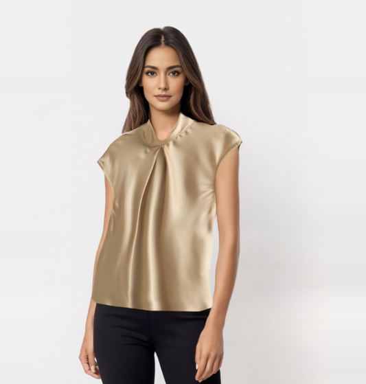Ryza | Elegante ärmellose Satinbluse