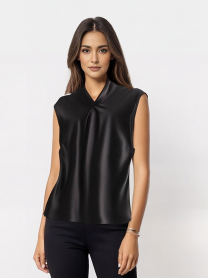 Ryza | Elegante ärmellose Satinbluse