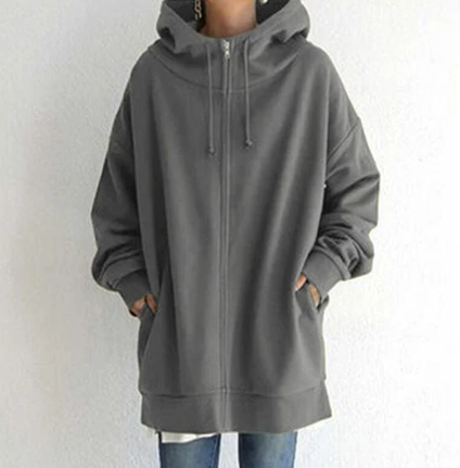 Amelie - Damen Hoodie mit Reißverschluss für Herbst/Winter