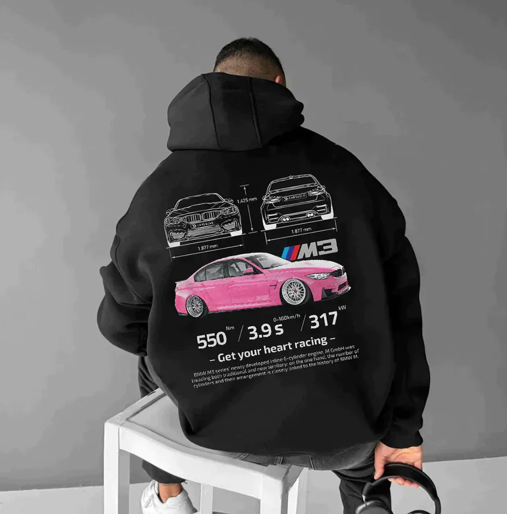 Maxime - Oversize-Hoodie mit Rennmotiv für einen gewagten Look