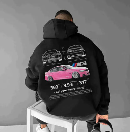 Maxime - Oversize-Hoodie mit Rennmotiv für einen gewagten Look