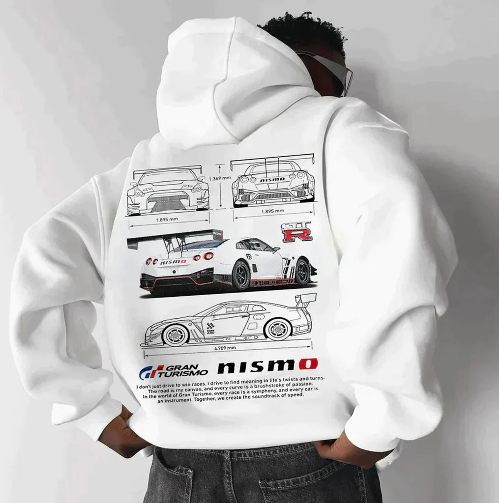 Maxime - Oversize-Hoodie mit Rennmotiv für einen gewagten Look