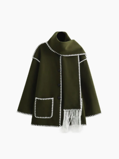 Natasha - warmer Mantel mit Quastenschal