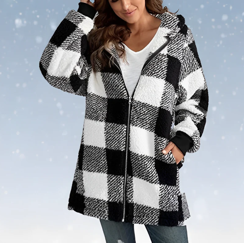 Raegan - Kuscheliger karierter Hoodie für Frauen
