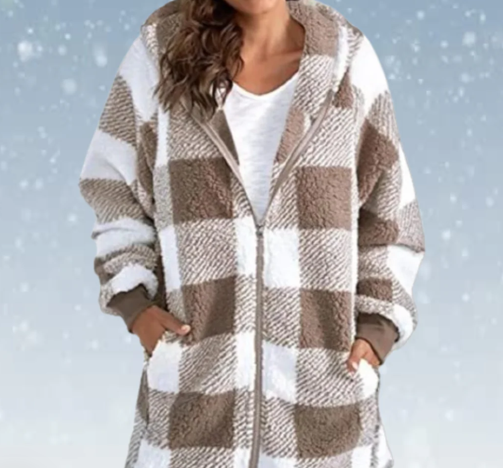 Raegan - Kuscheliger karierter Hoodie für Frauen