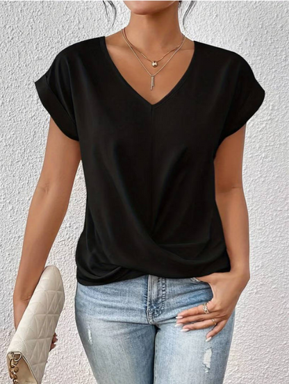 Aurelia | Lässig drapierte Bluse mit V-Ausschnitt für Frauen
