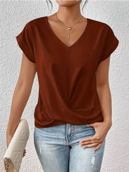 Aurelia | Lässig drapierte Bluse mit V-Ausschnitt für Frauen