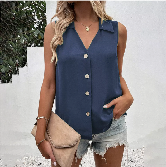 Ärmellose Bluse - Elegantes & atmungsactivees Material