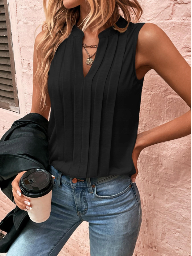 Bluse mit V-Ausschnitt - Spitzen-Detail und atmungsactivees Material-Design
