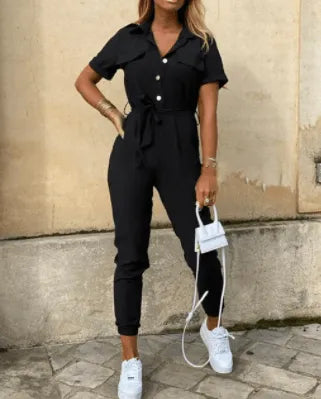 Button Down Jumpsuit - Zeitlos - Weiche Baumwolle - Perfekt für jede Gelegenheit