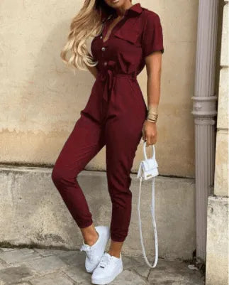 Button Down Jumpsuit - Zeitlos - Weiche Baumwolle - Perfekt für jede Gelegenheit