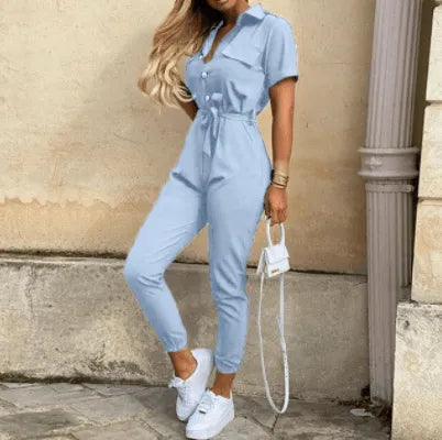 Button Down Jumpsuit - Zeitlos - Weiche Baumwolle - Perfekt für jede Gelegenheit