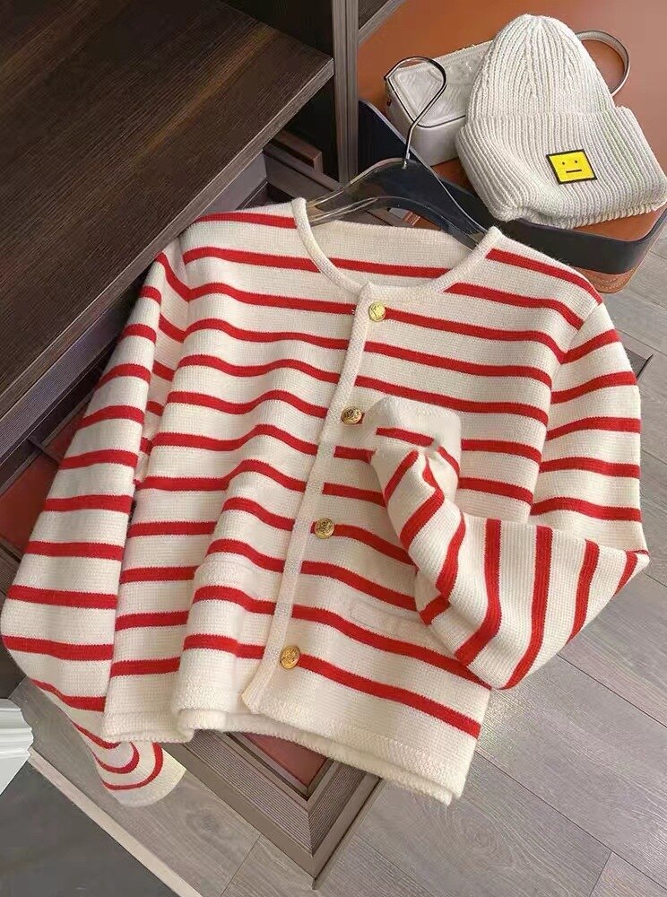 SophiesVest I Gestreifte Strickjacke für Frauen