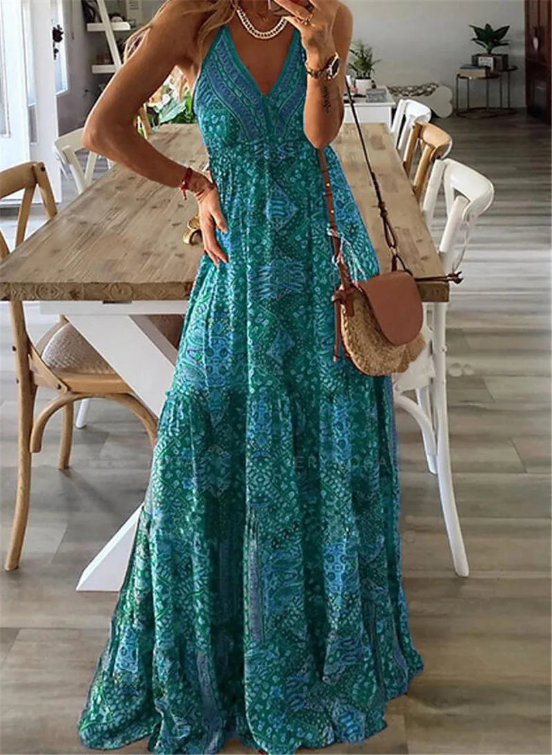 Harriet - Maxikleid mit Boho-Print
