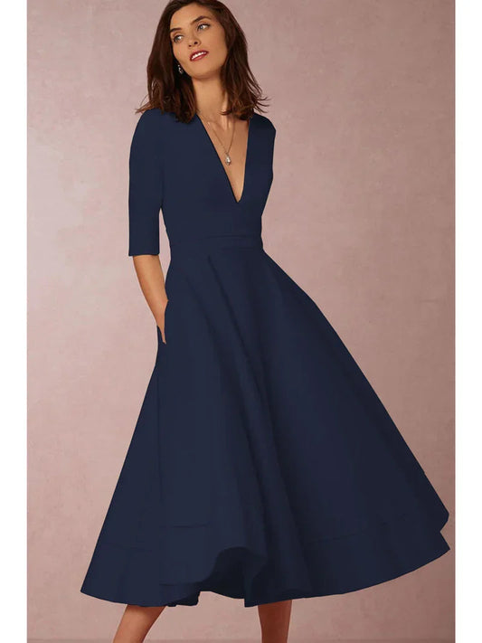 Midi-Kleid mit A-Linie für einen raffinierten Look