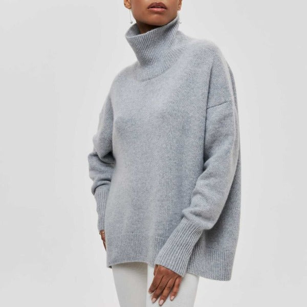 Vanessa - Oversize-Rollkragenpullover aus Baumwolle für Damen