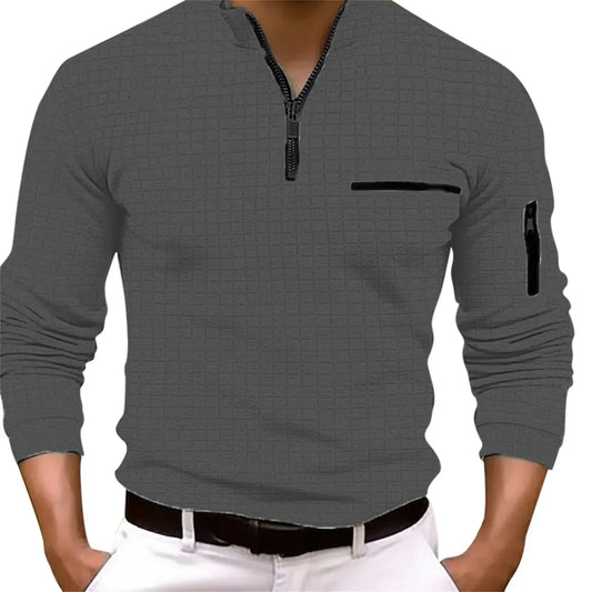 Chris | Hochwertiges Langarmshirt mit Viertelreißverschluss