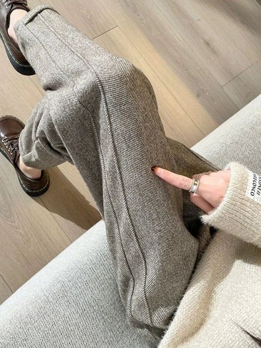 Sophie | Hose aus Wollmischung | Klassischer Stil | Gewebtes Design