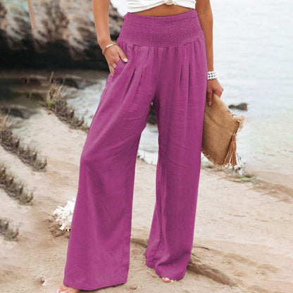 Hose mit weitem Bein und hoher Taille