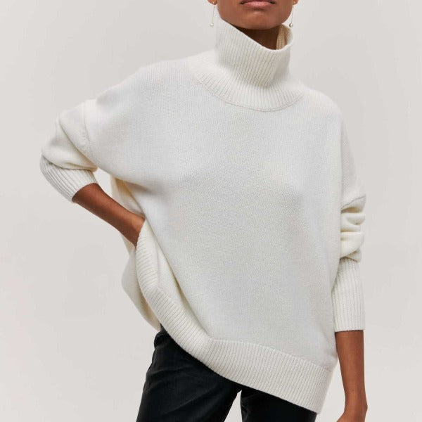 Vanessa - Oversize-Rollkragenpullover aus Baumwolle für Damen