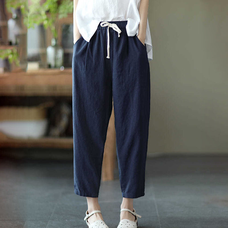 Kara - Hose aus frischem Leinen und Baumwolle