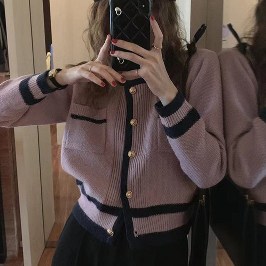 Rosenweste I Strickjacke mit Knöpfen für Damen