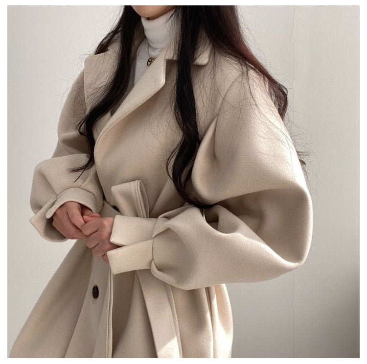 Trenchcoat aus Wolle | Beige - Stilvoll und bequem