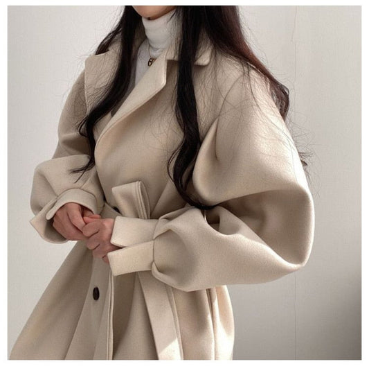 Trenchcoat aus Wolle | Beige - Stilvoll und bequem