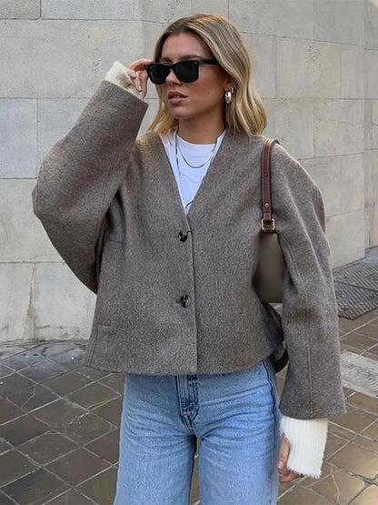 Sadie - Vintage-Jacke mit Reißverschluss und Kurzarm