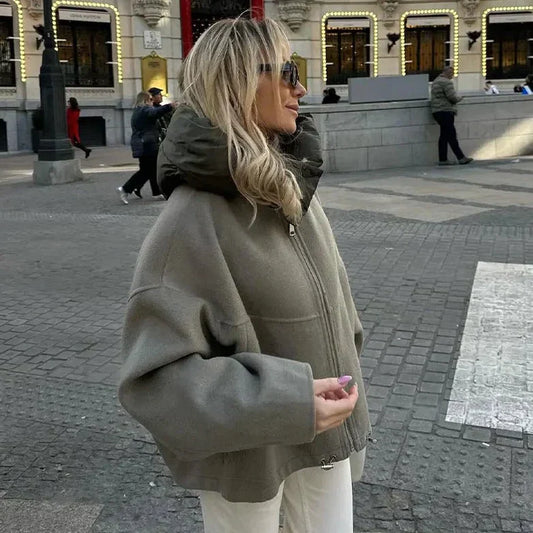 Lili - Grünes, stilvolles, lässiges Herbst-Hoodie für Frauen