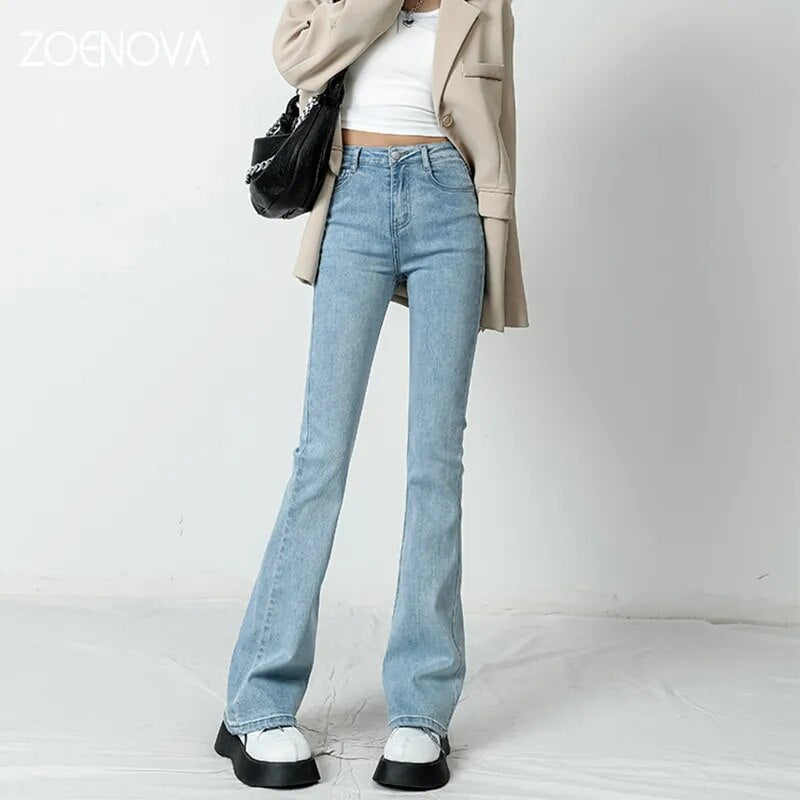 Ausgestellte Jeans für Frauen Zenova
