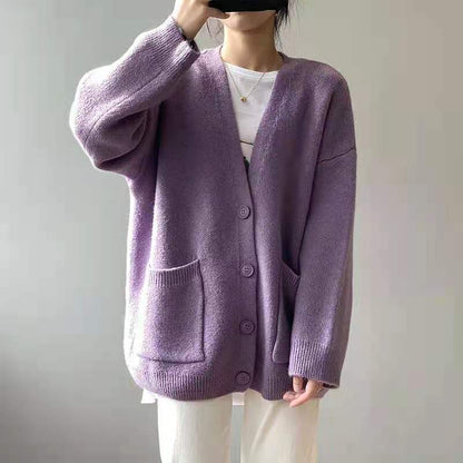 Strickjacke mit V-Ausschnitt