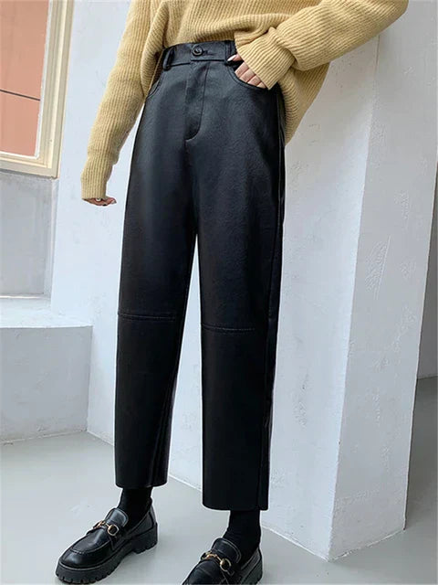 Amélie - Gerade geschnittene Hose aus Leder