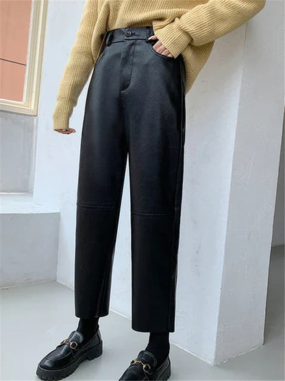 Amélie - Gerade geschnittene Hose aus Leder