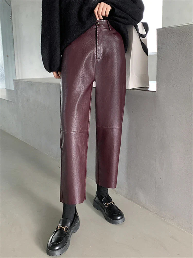 Amélie - Gerade geschnittene Hose aus Leder