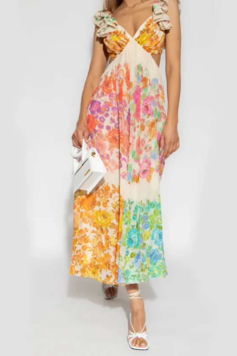 Seraphina | Ruffle Sleeve Langes Kleid Sommer