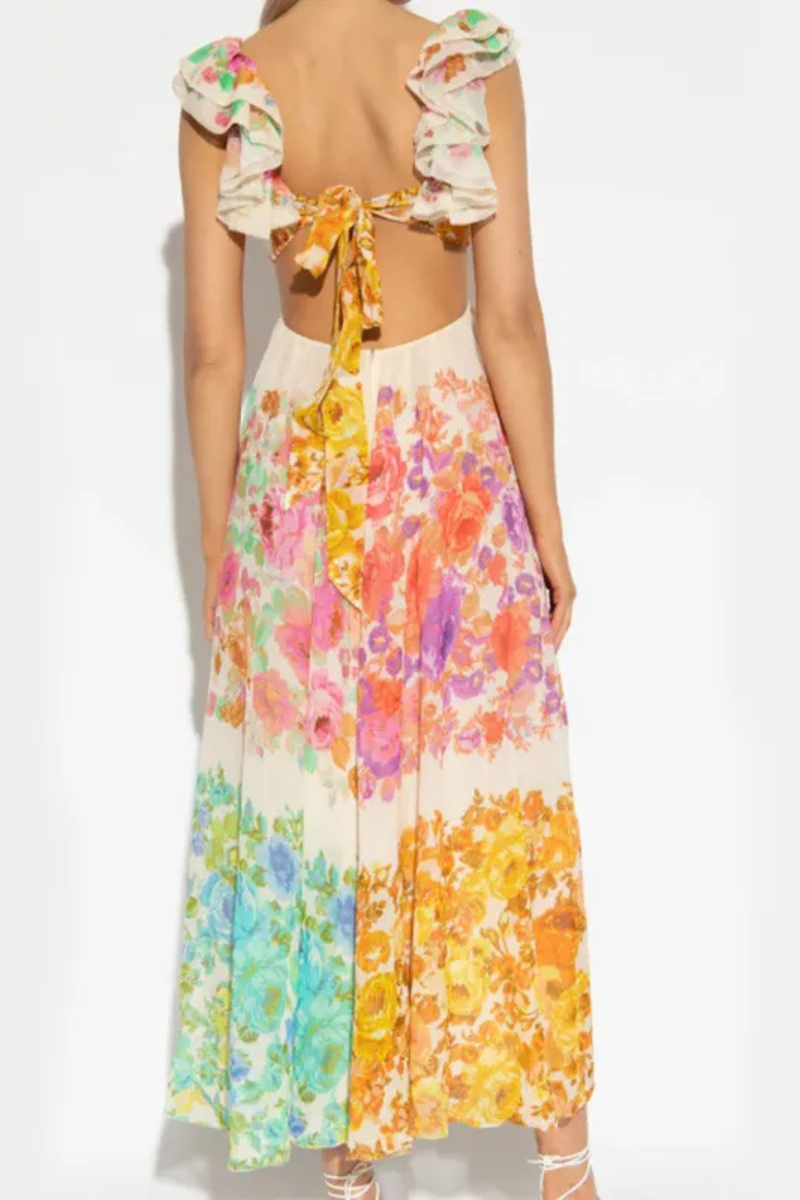 Seraphina | Ruffle Sleeve Langes Kleid Sommer