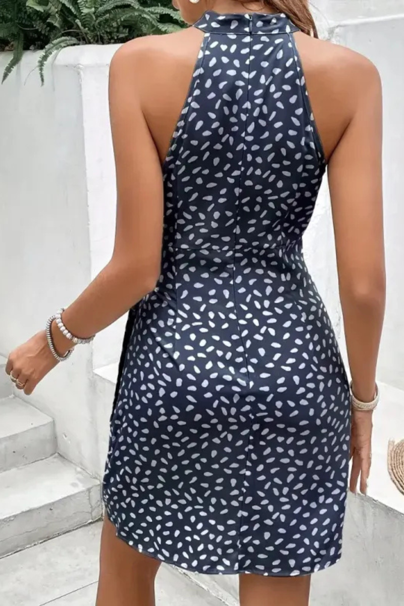Serelina | Sommer Dots Neckholder bedrucktes Kleid