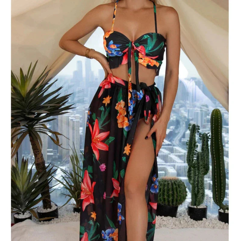 Ade - Modisches und bequemes 3-teiliges Sommer-Set mit Blumenprint für Frauen